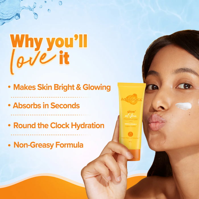 Aqualogica Glow+ Oil Free Moisturizer With Papaya And Vitamin C, 100 g 2 Aqualogica Glow+ Oil Free Moisturizer With Papaya And Vitamin C, 100 g - Image 2