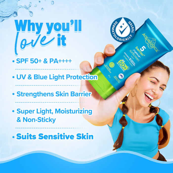 Aqualogica 5 Barrier+ Repair Sunscreen SPF 50+ PA+++, 50 g 2 Aqualogica 5 Barrier+ Repair Sunscreen SPF 50+ PA+++, 50 g - Image 2