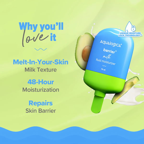 Aqualogica Barrier+ Milk Fluid Moisturizer For Dry Damaged Skin, 70 ml 2 Aqualogica Barrier+ Milk Fluid Moisturizer For Dry Damaged Skin, 70 ml - Image 2