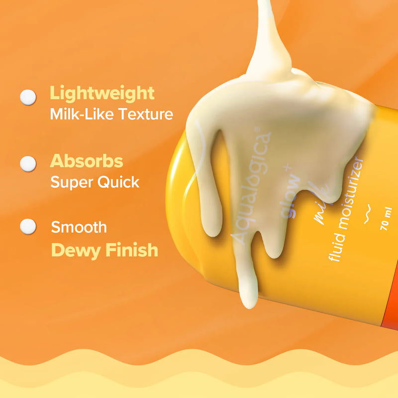 Aqualogica Glow+ Milk Fluid Moisturizer For Dull Skin, 70 ml 3 Aqualogica Glow+ Milk Fluid Moisturizer For Dull Skin, 70 ml - Image 3