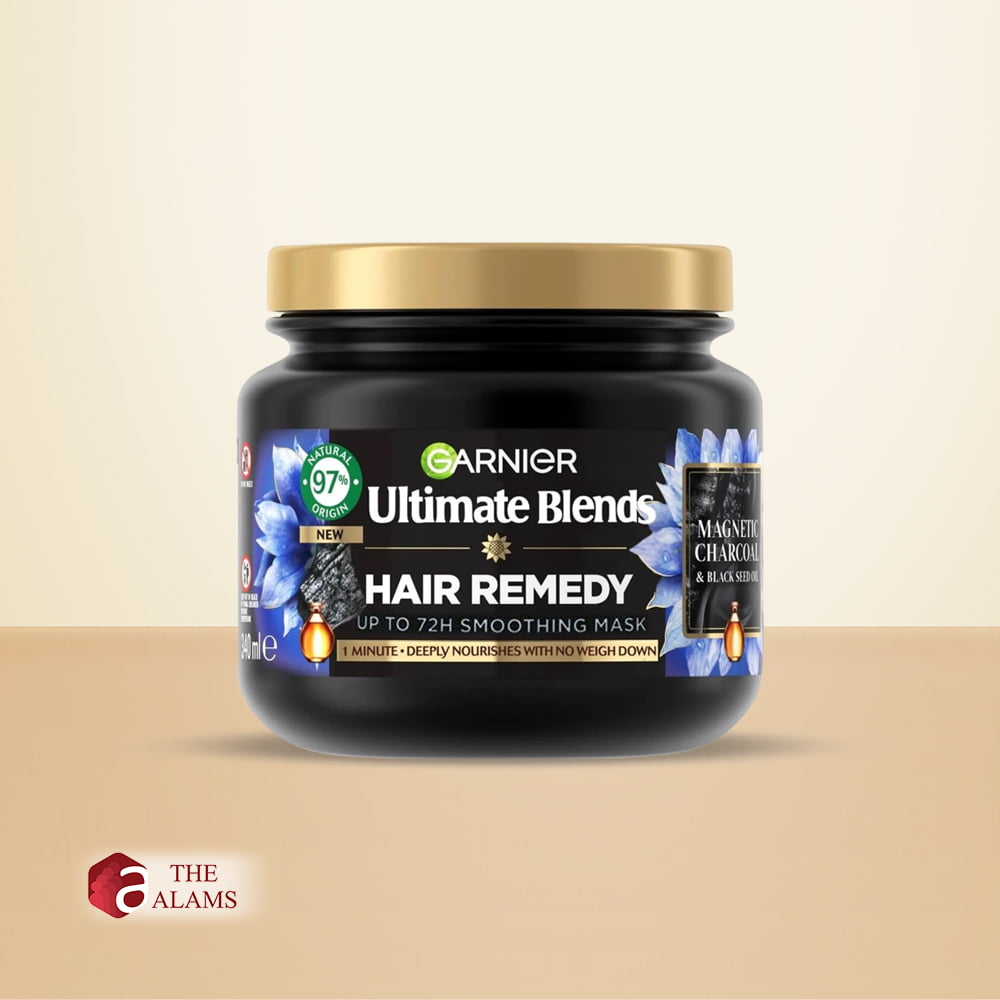 Garnier Hair Remedy Charcoal And Black Seed Oil Smoothing Hair Mask, 340 ml 1 Garnier Hair Remedy Charcoal And Black Seed Oil Smoothing Hair Mask, 340 ml