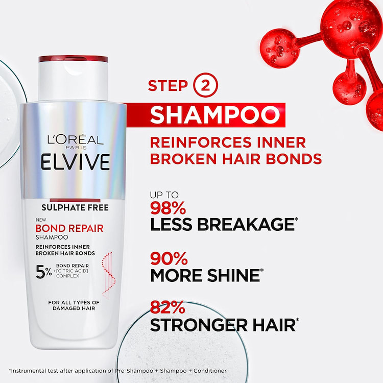 Loreal Elvive Bond Repair Shampoo For Damaged Hair, 200 ml 3 Loreal Elvive Bond Repair Shampoo For Damaged Hair, 200 ml - Image 3