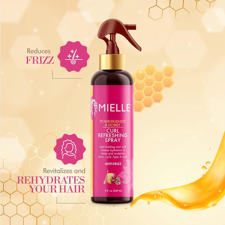 Mielle Pomegranate And Honey Curl Refreshing Hair Spray, 240 ml 2 Mielle Pomegranate And Honey Curl Refreshing Hair Spray, 240 ml - Image 2