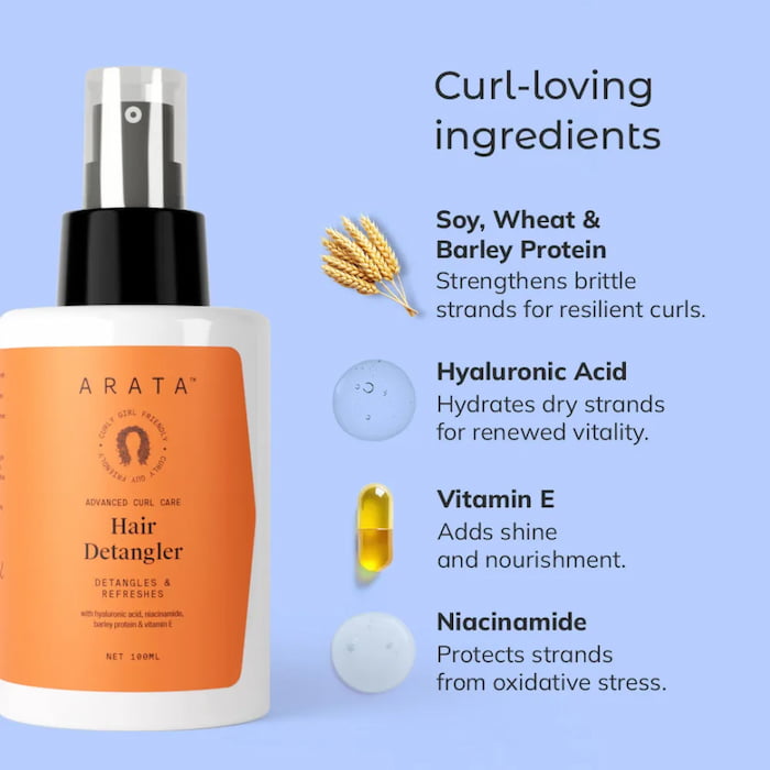 Arata Curl Care Hair Detangler Refresh Spray, 100 ml 5 Arata Curl Care Hair Detangler Refresh Spray, 100 ml - Image 5