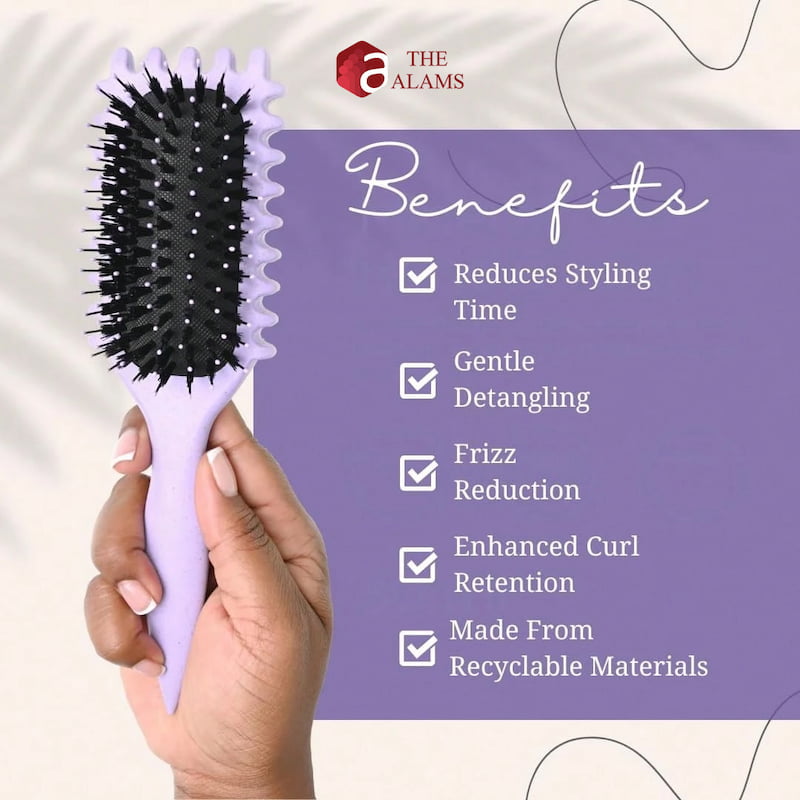 Defined Curl Styling Hair Brush, Lavender 3 Defined Curl Styling Hair Brush, Lavender - Image 3