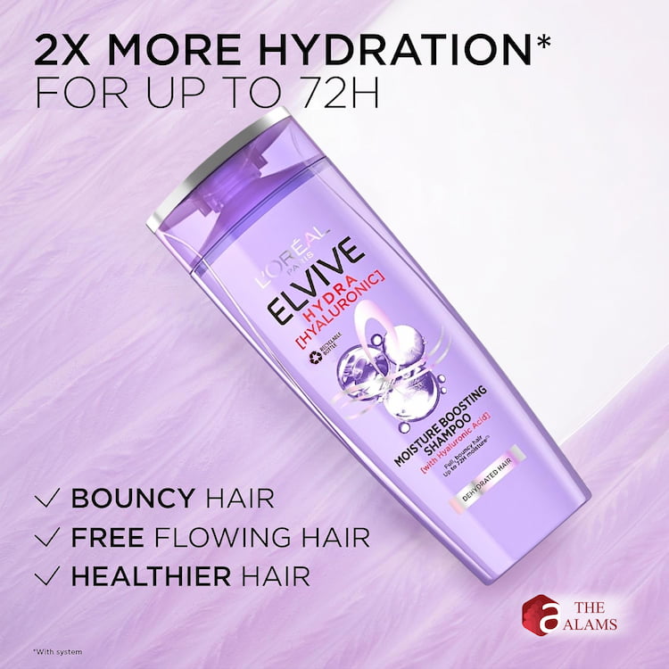Loreal Hydra Hyaluronic Moisture Boosting Shampoo, 400 ml 3 Loreal Hydra Hyaluronic Moisture Boosting Shampoo, 400 ml - Image 3