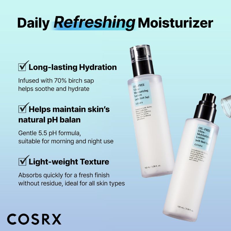 COSRX Oil Free Ultra Moisturizing Lotion For Oily Combination Skin, 100 ml 3 COSRX Oil Free Ultra Moisturizing Lotion For Oily Combination Skin, 100 ml - Image 3