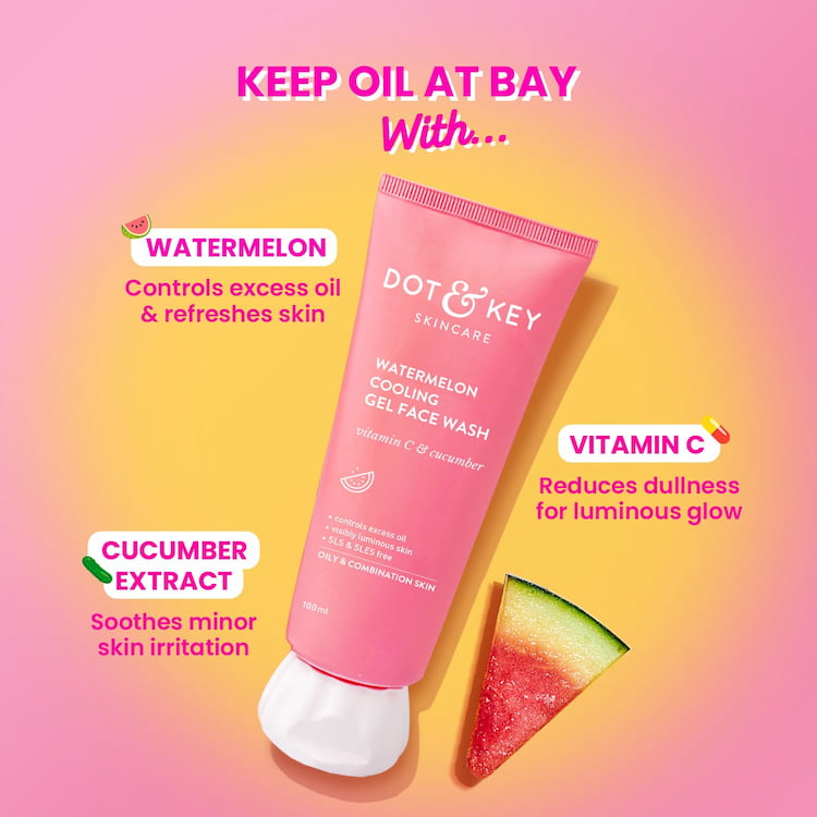 Dot & Key Watermelon Cooling Gel Face Wash, 100 ml 2 Dot & Key Watermelon Cooling Gel Face Wash, 100 ml - Image 2