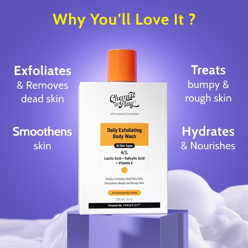 Chemist at Play Lactic Acid + Salicylic Acid Exfoliating Body Wash For Rough Skin, 236 ml 5 Chemist at Play Lactic Acid + Salicylic Acid Exfoliating Body Wash For Rough Skin, 236 ml - Image 5