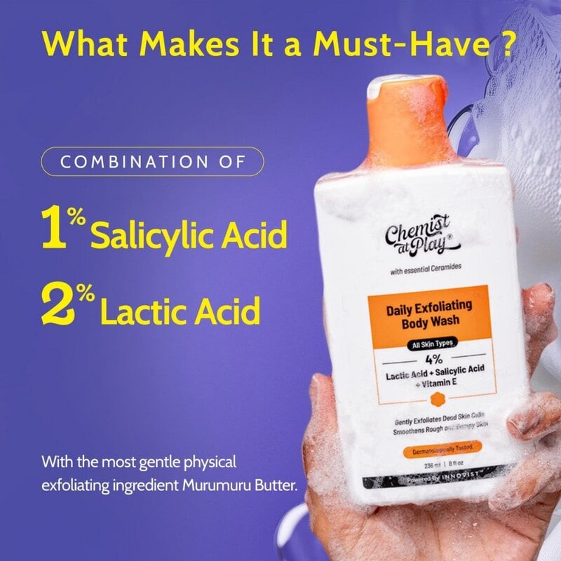 Chemist at Play Lactic Acid + Salicylic Acid Exfoliating Body Wash For Rough Skin, 236 ml 3 Chemist at Play Lactic Acid + Salicylic Acid Exfoliating Body Wash For Rough Skin, 236 ml - Image 3