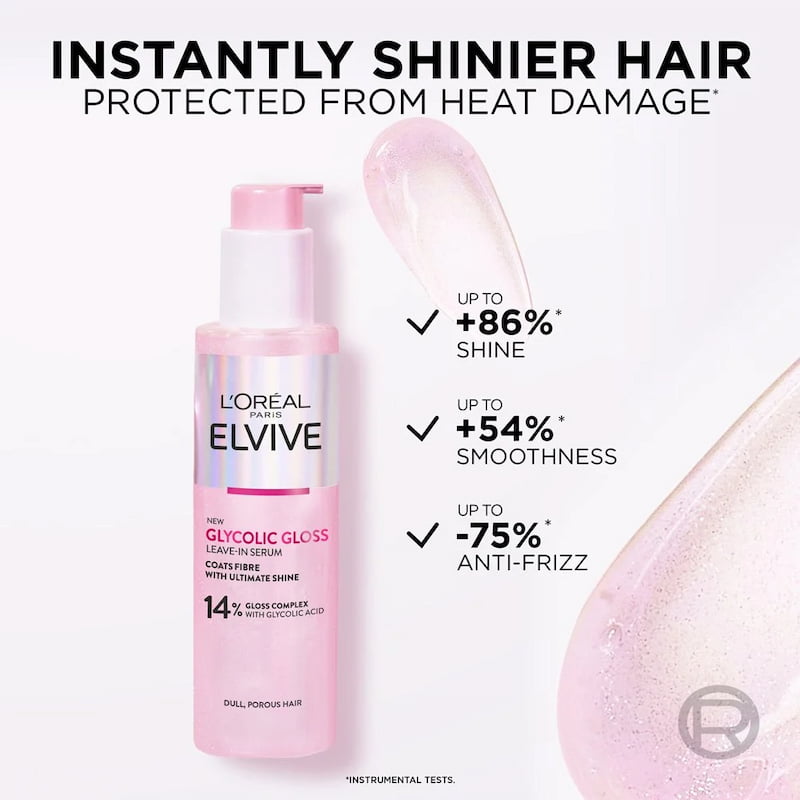 Loreal Elvive Glycolic Gloss Leave In Hair Serum, 150 ml 4 Loreal Elvive Glycolic Gloss Leave In Hair Serum, 150 ml - Image 4
