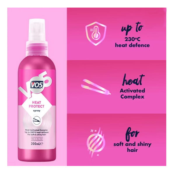 Vo5 Heat Protect Hair Spray, 200 ml 2 Vo5 Heat Protect Hair Spray, 200 ml - Image 2