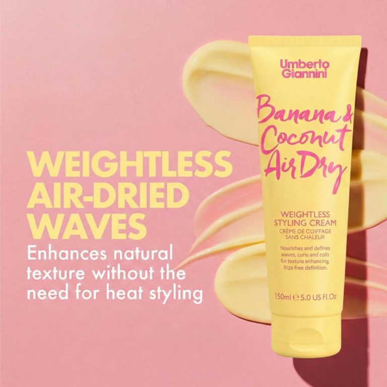 Umberto Giannini Banana Coconut Weightless Air Dry Curl Cream, 150 ml