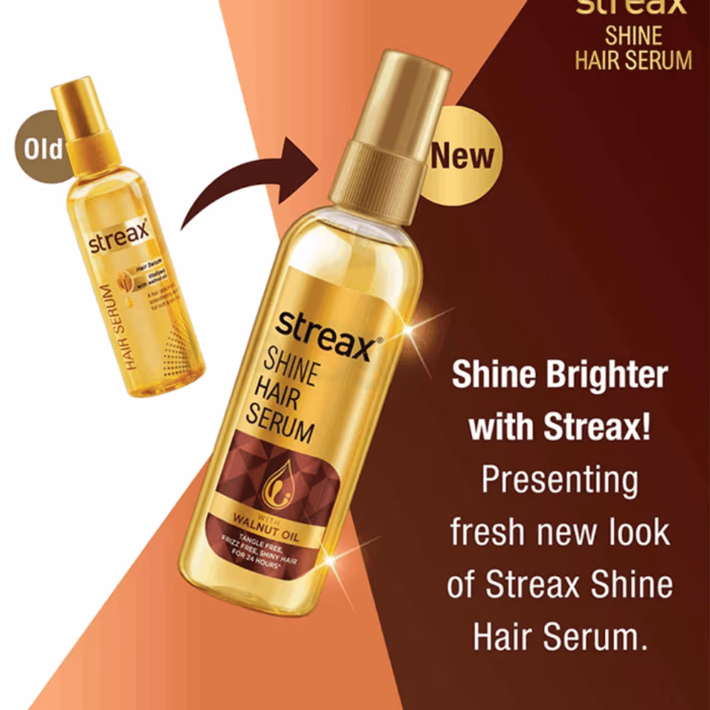 Streax Shine Hair Serum With Walnut Oil, 100 ml 2 Streax Shine Hair Serum With Walnut Oil, 100 ml - Image 2