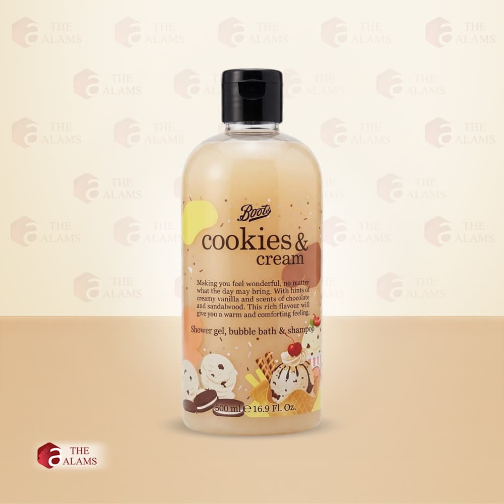 Boots Cookies & Cream 3 In 1 Shower Gel, Bubble Bath and Shampoo, 500 ml 1 Boots Cookies & Cream 3 In 1 Shower Gel, Bubble Bath and Shampoo, 500 ml