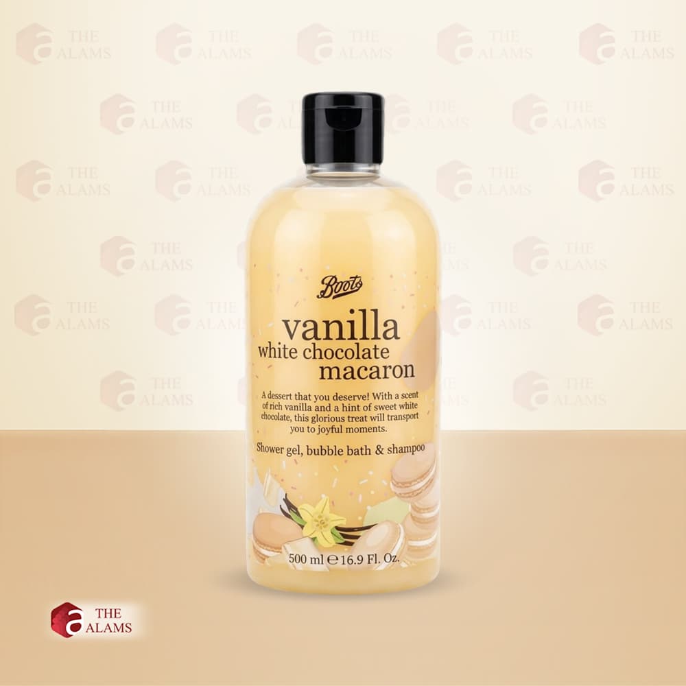 Boots Vanilla White Chocolate Macaron 3 In 1 Shower Gel, Bubble Bath and Shampoo, 500 ml 1 Boots Vanilla White Chocolate Macaron 3 In 1 Shower Gel, Bubble Bath and Shampoo, 500 ml